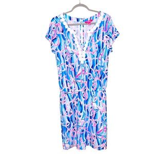 Lilly Pulitzer Blue and Pink Patterned Dress
